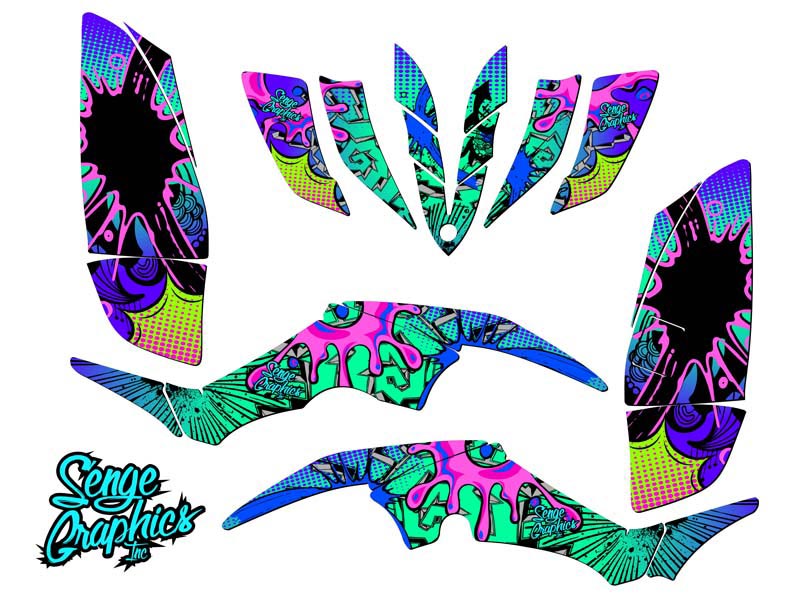 Kit de Gráficos Senge Todos los Años RAPTOR 350 ZANY Teal Senge Compatible con Yamaha - Imagen 2 de 7