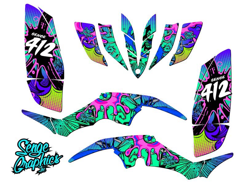 Kit de Gráficos Senge Todos los Años RAPTOR 350 ZANY Teal Senge Compatible con Yamaha - Imagen 5 de 7