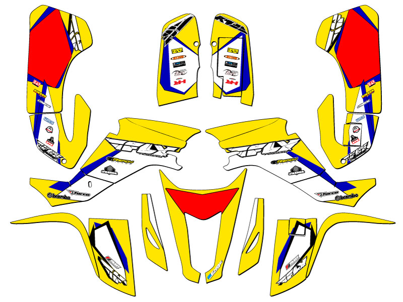 2003-2008 LTZ 400 13 FLY Yellow Senge Graphics Kit Compatible with Suzuki - Picture 2 of 7