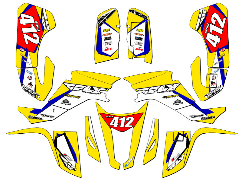 2003-2008 LTZ 400 13 FLY Yellow Senge Graphics Kit Compatible with Suzuki - Picture 5 of 7