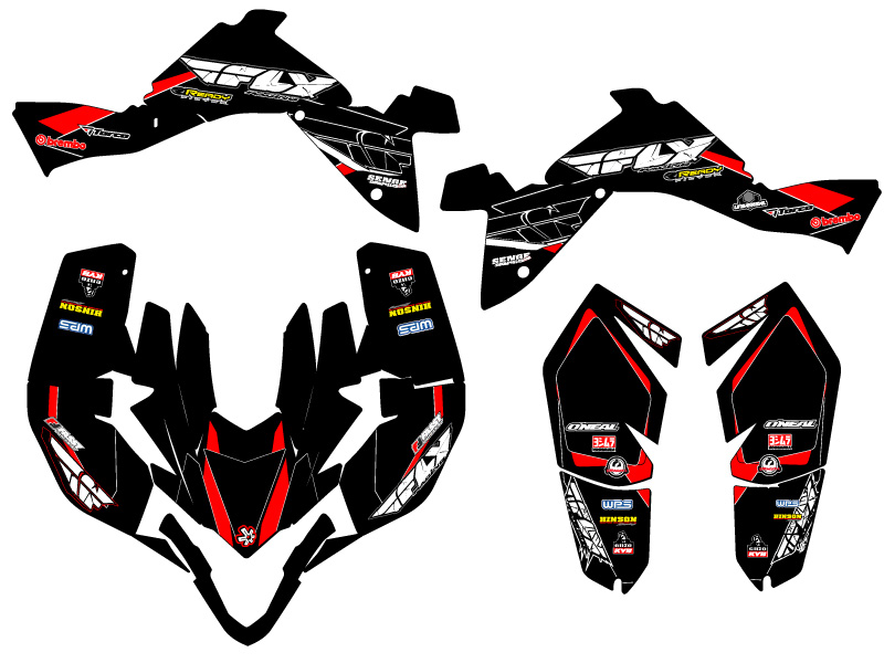2009-2012 LTZ 400 13 FLY Black Senge Graphics Kit Compatible with Suzuki - Bild 2 von 7