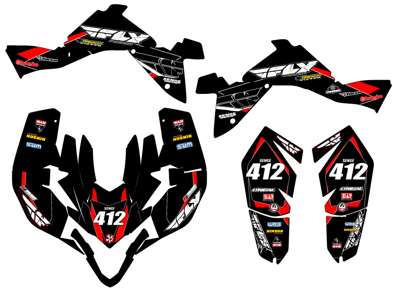 2009-2012 LTZ 400 13 FLY Black Senge Graphics Kit Compatible with Suzuki - Bild 5 von 7