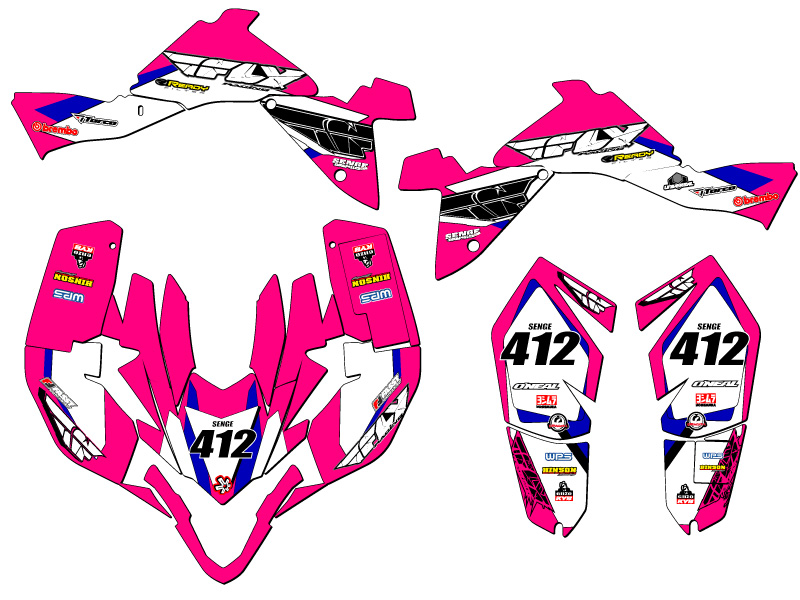 2009-2012 LTZ 400 13 FLY Pink Senge Graphics Kit Compatible with Suzuki - Picture 5 of 7