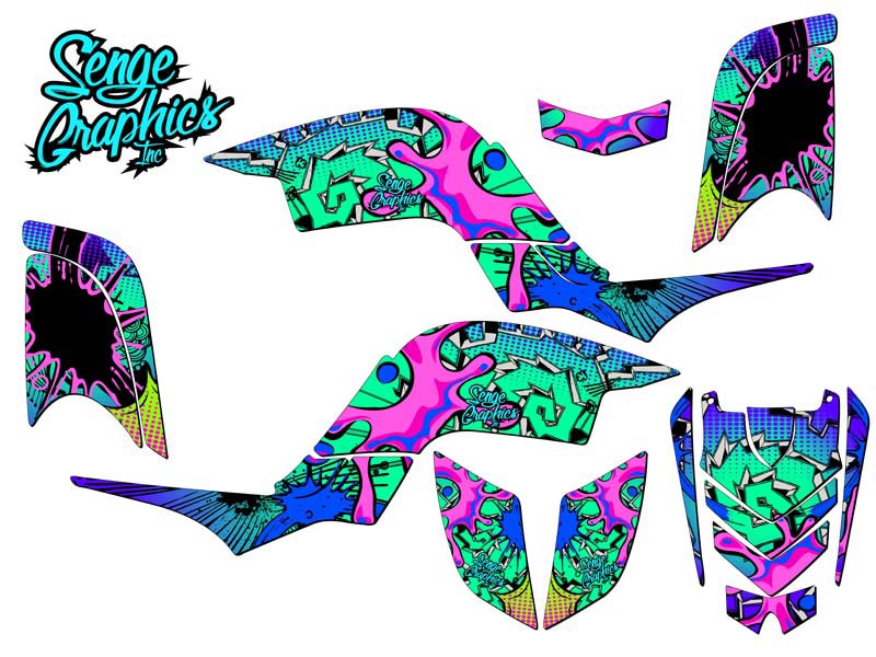 Kit de Gráficos Senge All Years RAPTOR 660 ZANY Teal Senge compatible con Yamaha - Imagen 2 de 7