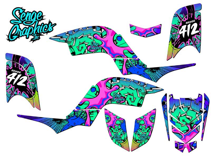 Kit de Gráficos Senge All Years RAPTOR 660 ZANY Teal Senge compatible con Yamaha - Imagen 5 de 7