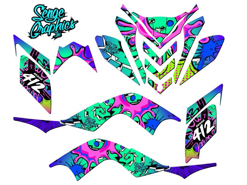 2009-2012 RAPTOR 700 ZANY Teal Senge Graphics Kit Compatible with Yamaha - Bild 5 von 7