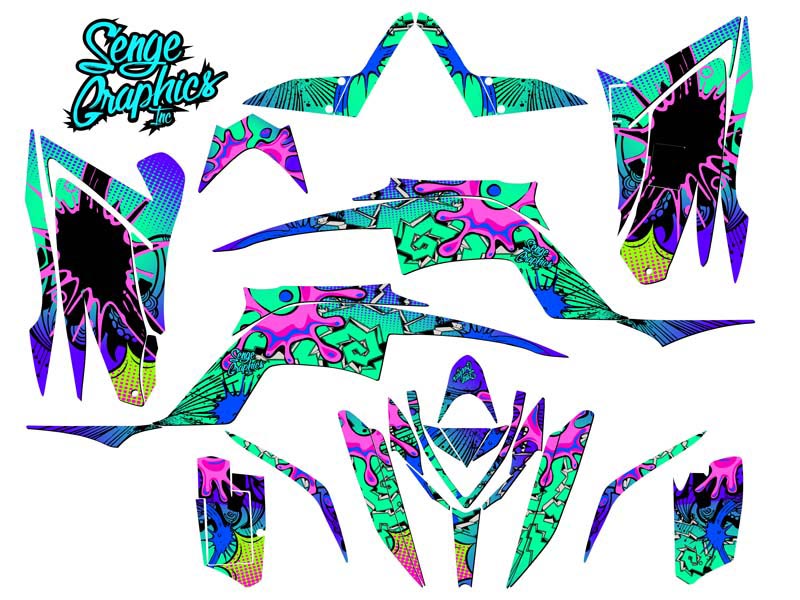 Kit de gráficos Raptor 700 Zany Teal Senge 2013-2020 compatible con Yamaha - Imagen 2 de 7