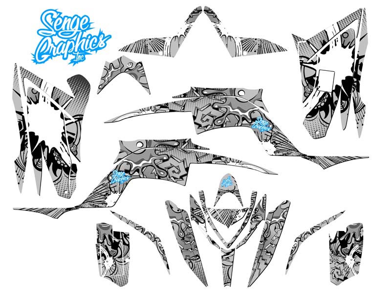 Kit de gráficos Raptor 700 Zany 2013-2020 blanco Senge compatible con Yamaha - Imagen 2 de 7
