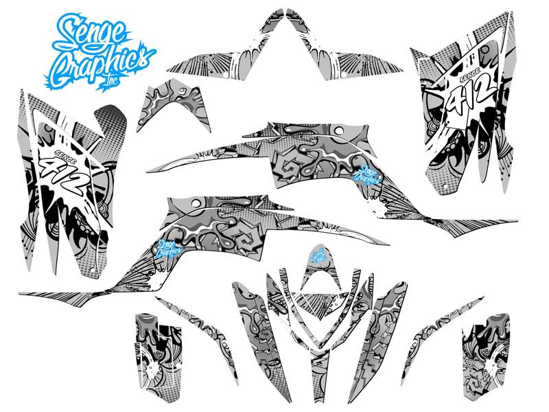 Kit de gráficos Raptor 700 Zany 2013-2020 blanco Senge compatible con Yamaha - Imagen 5 de 7