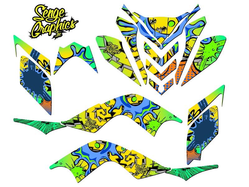 2009-2012 RAPTOR 700 ZANY Yellow Senge Graphics Kit Compatible with Yamaha - Picture 2 of 7