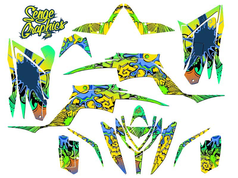 2013-2020 RAPTOR 700 ZANY Yellow Senge Graphics Kit Compatible with Yamaha - Picture 2 of 7