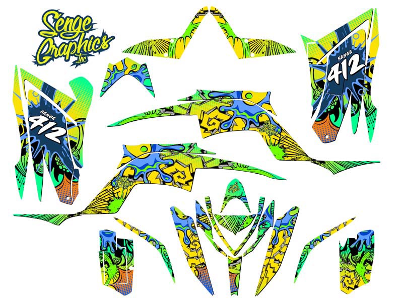 2013-2020 RAPTOR 700 ZANY Yellow Senge Graphics Kit Compatible with Yamaha - Picture 5 of 7