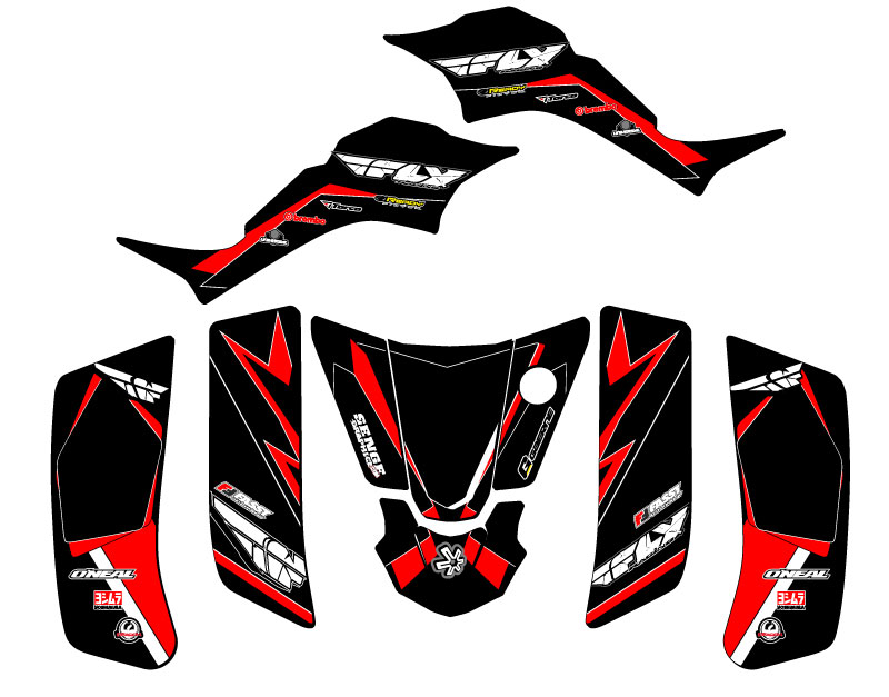 2000-2005 LT 50A 13 FLY Black Senge Graphics Kit Compatible with Suzuki - Picture 2 of 7