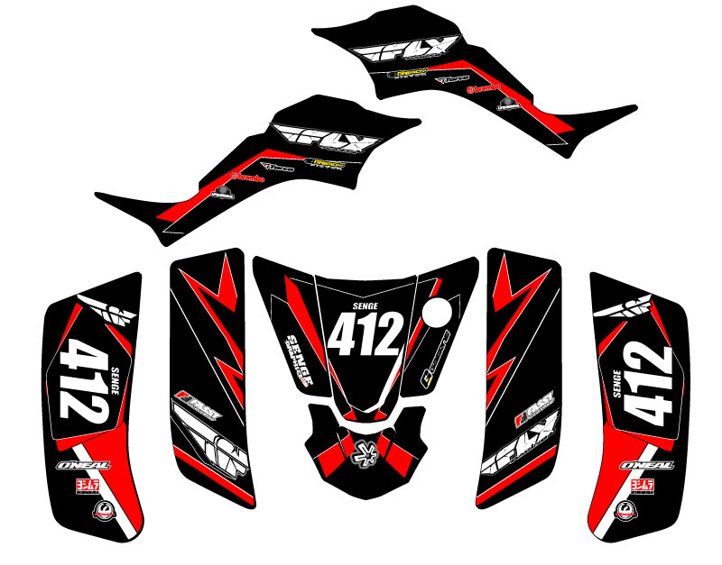 2000-2005 LT 50A 13 FLY Black Senge Graphics Kit Compatible with Suzuki - Picture 5 of 7