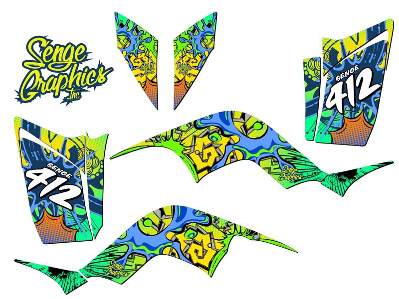 Kit Gráficos Senge Amarillo Todos los Años RAPTOR 90 ZANY Compatible con Yamaha - Imagen 5 de 7