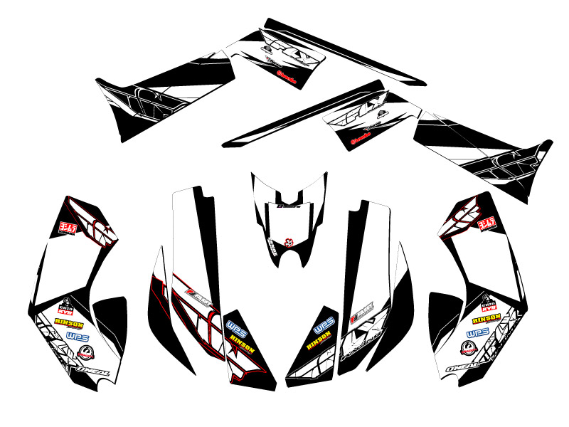 2008-2018 DS 70/90 13 FLY Black Senge Graphics Kit Compatible with Can-Am