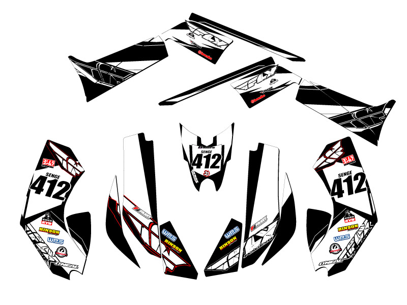 2008-2018 DS 70/90 13 FLY Black Senge Graphics Kit Compatible with Can-Am - Picture 5 of 7