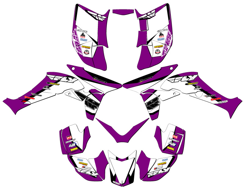 2006-2017 TRX 450R 13 FLY Purple Senge Graphics Kit Compatible with Honda - Picture 2 of 7