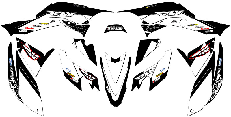 2008-2012 TRX 400 13 FLY Black Senge Graphics Kit Compatible with Honda - Bild 2 von 7