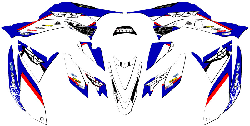 2008-2012 TRX 400 13 FLY Blue Senge Graphics Kit Compatible with Honda - Picture 2 of 7