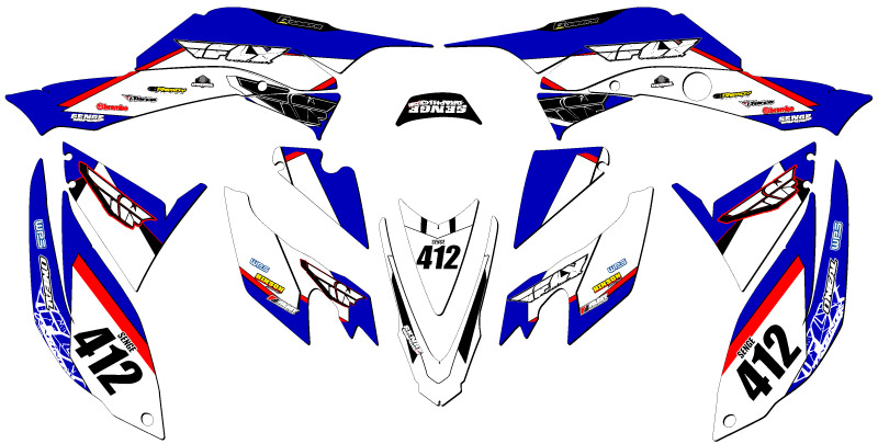 2008-2012 TRX 400 13 FLY Blue Senge Graphics Kit Compatible with Honda - Picture 5 of 7