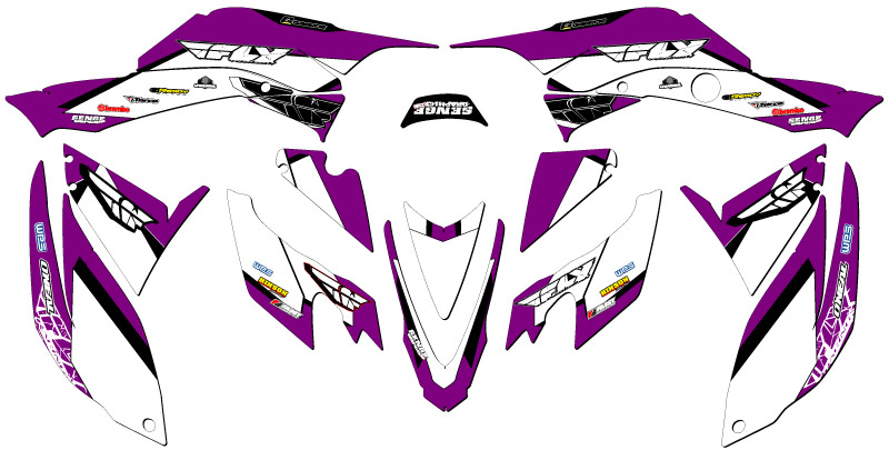 2008-2012 TRX 400 13 FLY Purple Senge Graphics Kit Compatible with Honda - Picture 2 of 7