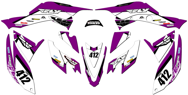 2008-2012 TRX 400 13 FLY Purple Senge Graphics Kit Compatible with Honda - Picture 5 of 7