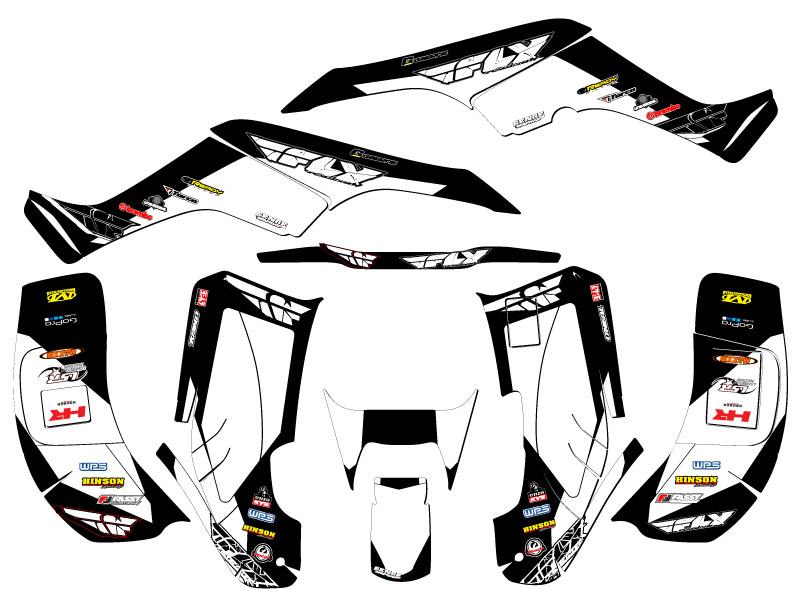 TRX 250EX 2001-2005 13 FLY Black Senge kit de gráficos compatible con Honda - Imagen 2 de 7