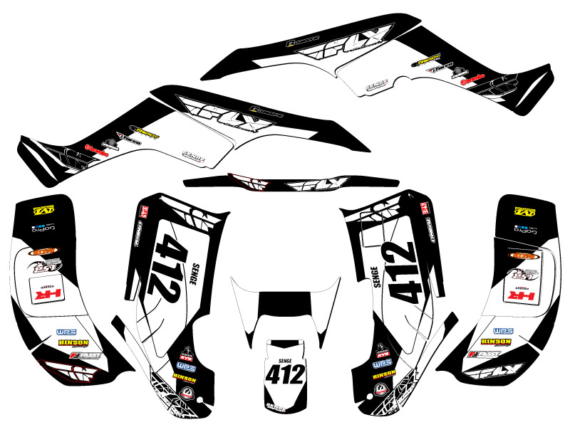 TRX 250EX 2001-2005 13 FLY Black Senge kit de gráficos compatible con Honda - Imagen 5 de 7