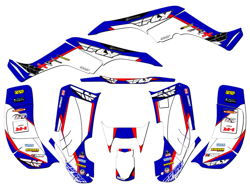 TRX 250EX 2001-2005 13 FLY Blue Senge kit de gráficos compatible con Honda - Imagen 2 de 7