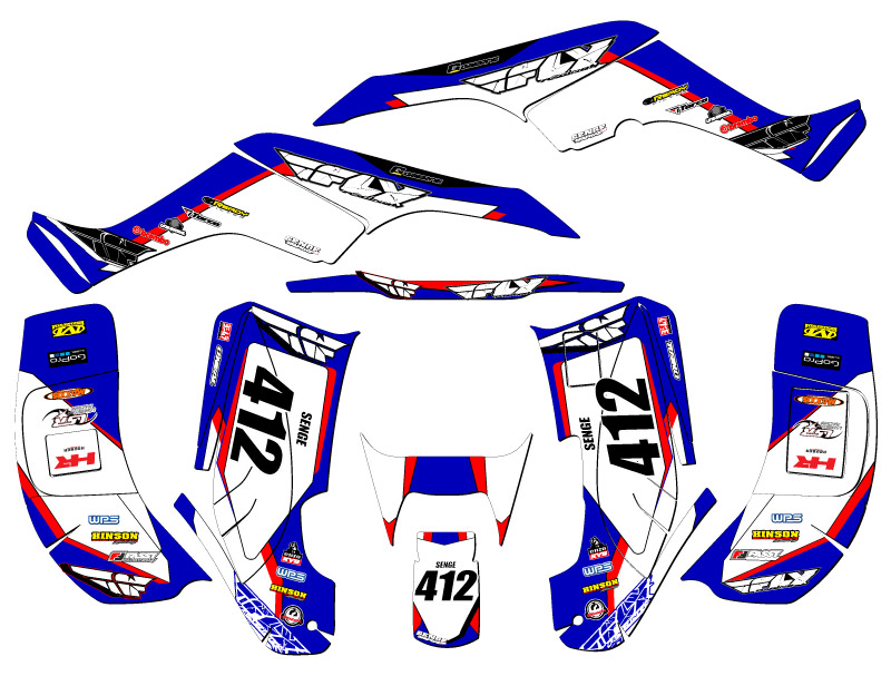 TRX 250EX 2001-2005 13 FLY Blue Senge kit de gráficos compatible con Honda - Imagen 5 de 7