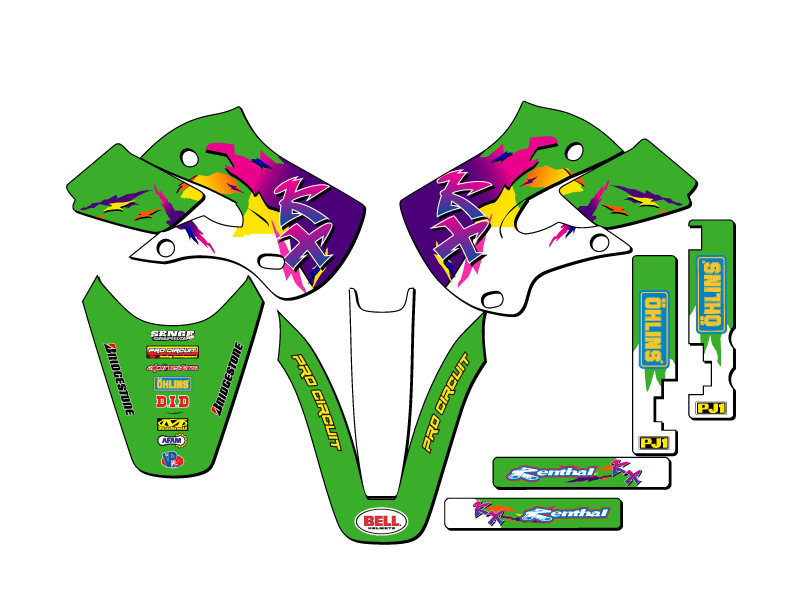 2000-2023 KX 65 THROWBACK Green Senge Graphics Kit Compatible with Kawasaki - Picture 2 of 10