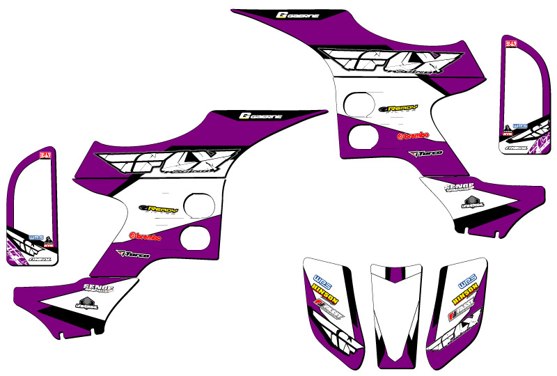Kit de gráficos TRX 90 13 FLY 1993-2005 púrpura Senge compatible con Honda - Imagen 2 de 7