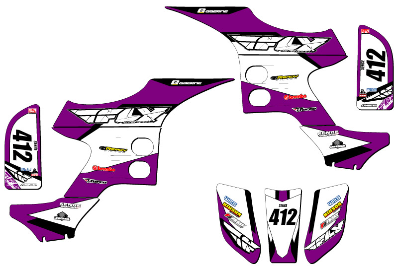 Kit de gráficos TRX 90 13 FLY 1993-2005 púrpura Senge compatible con Honda - Imagen 5 de 7