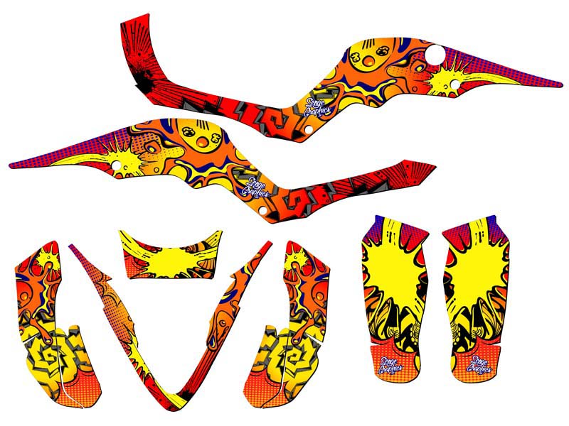 All Years PROSHARK ZANY Orange Senge Graphics Kit Compatible with APEX - Picture 2 of 7
