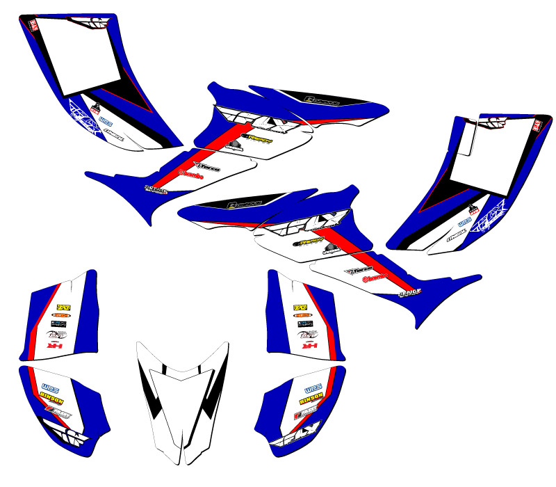 2006-2019 TRX 90 13 FLY Blue Senge Graphics Kit Compatible with Honda - Picture 2 of 7