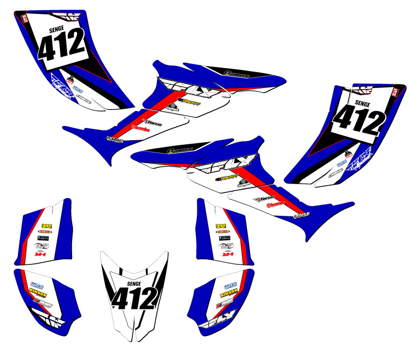 2006-2019 TRX 90 13 FLY Blue Senge Graphics Kit Compatible with Honda - Picture 5 of 7