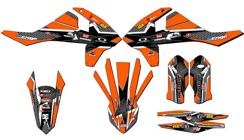 2016-2018 SXF PODIUM Orange Senge Graphics Kit Compatible with KTM - Foto 2 di 10