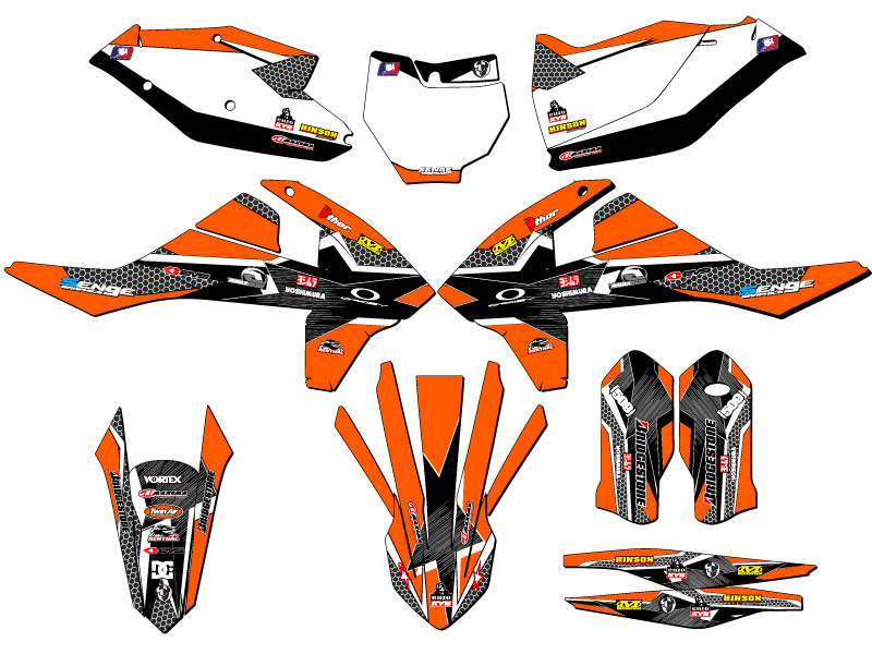 2016-2018 SXF PODIUM Orange Senge Graphics Kit Compatible with KTM - Foto 5 di 10
