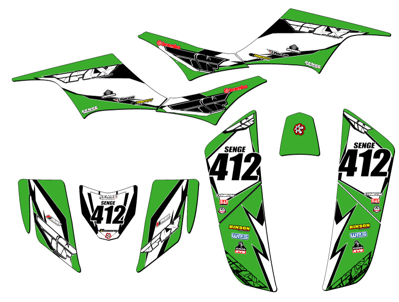 Kit de gráficos All Years KFX 700 13 FLY Green Senge compatible con Kawasaki - Imagen 5 de 7