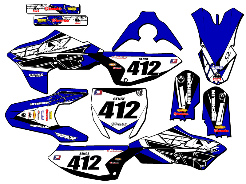 Kit de gráficos Senge Blue Senge 2018-2022 YZ 65 13 FLY compatible con Yamaha - Imagen 8 de 10