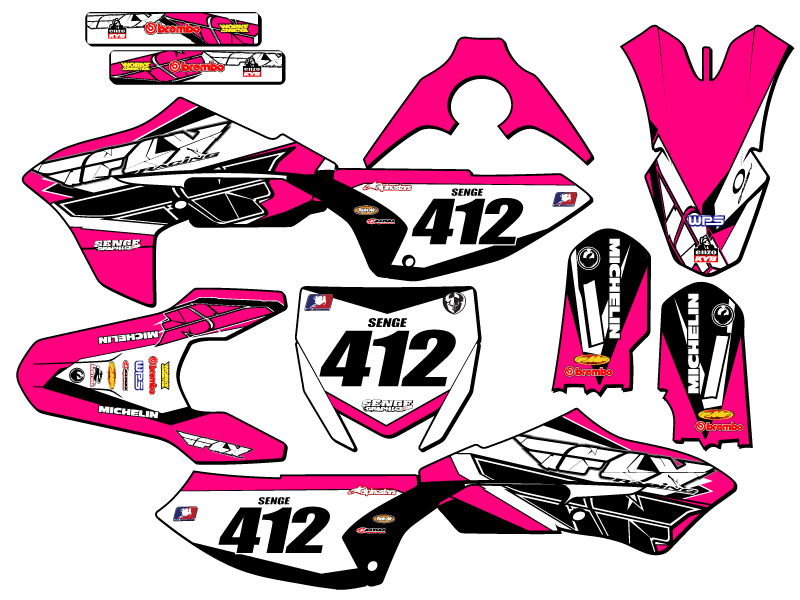 Kit de gráficos Senge Pink 2018-2022 YZ 65 13 FLY compatible con Yamaha - Imagen 8 de 10