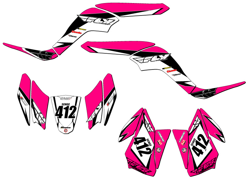 2007-2020 KFX 50 13 FLY Pink Senge Graphics Kit Compatible with Kawasaki