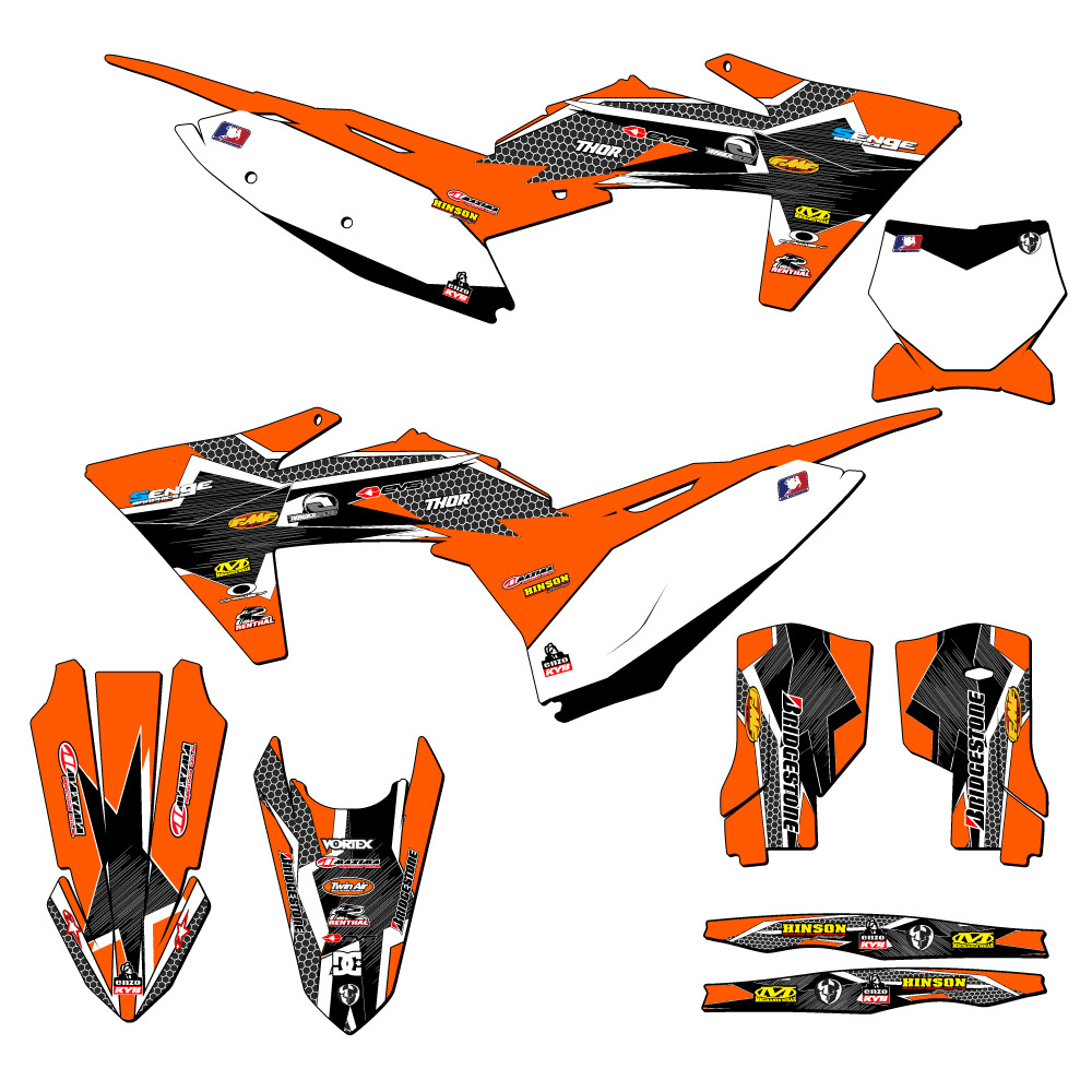 2023-2024 SXF PODIUM Orange Senge Graphics Kit Compatible with KTM - Picture 5 of 10