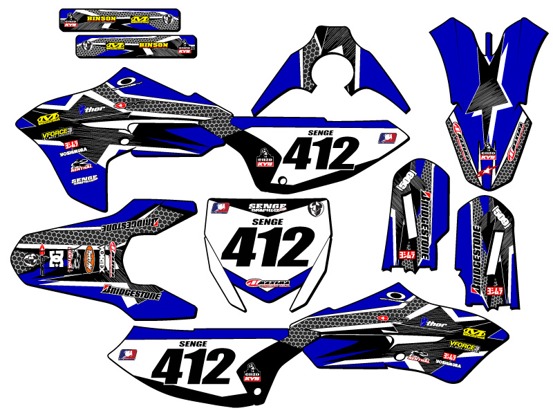 Kit de gráficos Senge Blue Senge 2018-2022 YZ 65 PODIUM compatible con Yamaha - Imagen 8 de 10