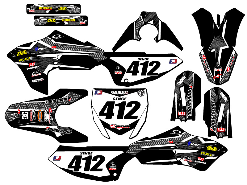 Kit de gráficos Senge Black Senge 2018-2022 YZ 65 PODIUM compatible con Yamaha - Imagen 8 de 10