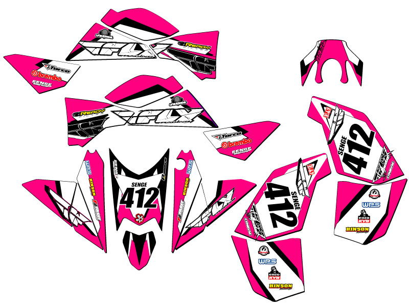 Kit de Gráficos All Years XC/SX 450 13 FLY Pink Senge Compatible con KTM - Imagen 5 de 7