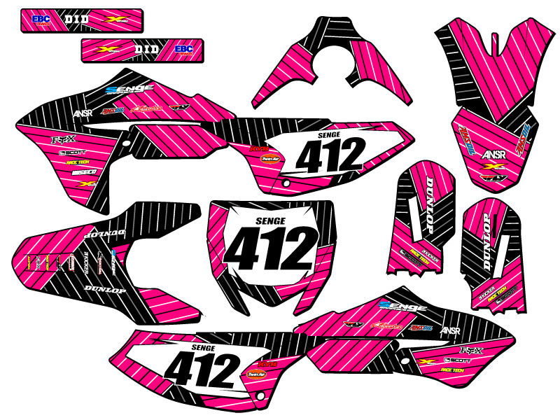 Kit de gráficos Senge Pink Senge 2018-2022 YZ 65 RACE compatible con Yamaha - Imagen 8 de 10