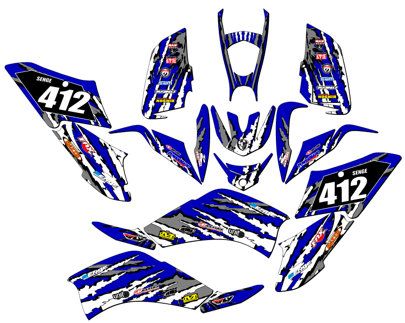 Kit de Gráficos All Years RAPTOR 125 SHREDDER Blue Senge Compatible con Yamaha - Imagen 5 de 7