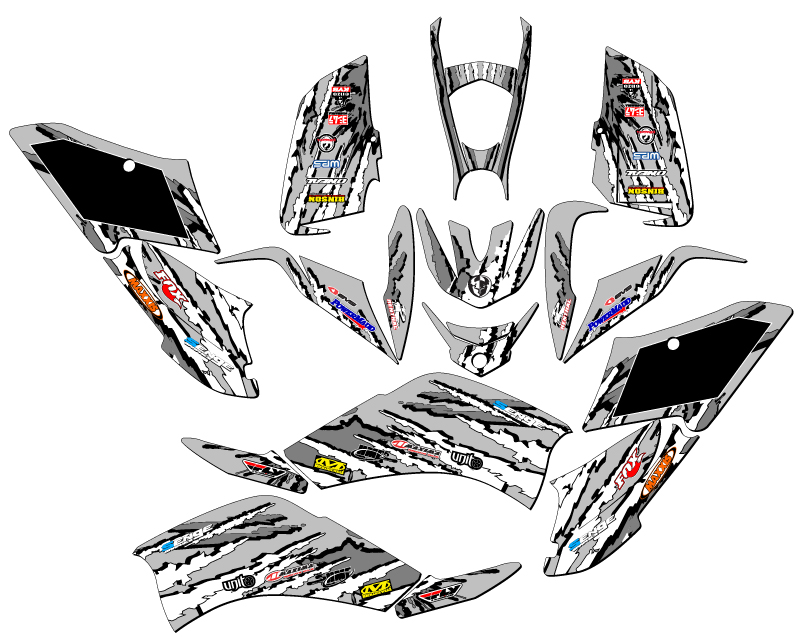 Kit de Gráficos Senge Gris Senge Raptor 125 Shredder todos los Años Compatible con Yamaha - Imagen 2 de 7